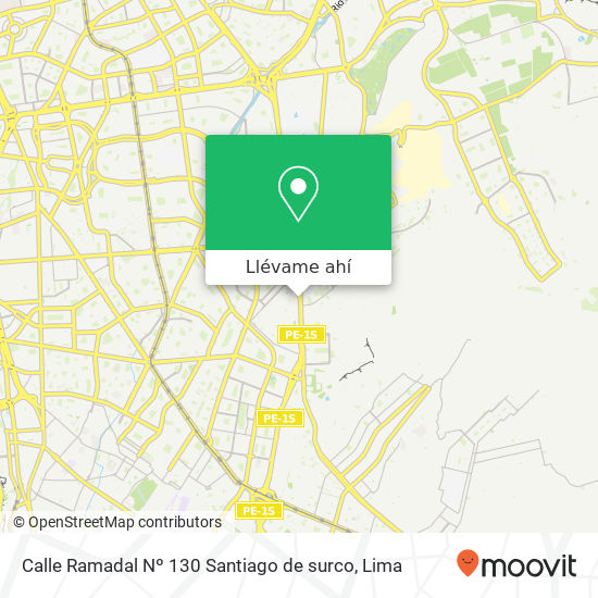 Mapa de Calle Ramadal Nº 130  Santiago de surco