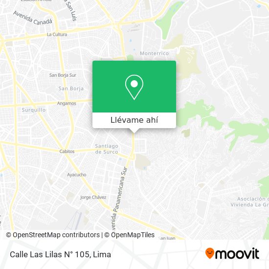 Mapa de Calle Las Lilas N° 105