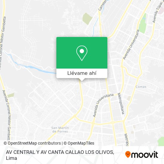 Mapa de AV  CENTRAL Y AV  CANTA CALLAO LOS OLIVOS