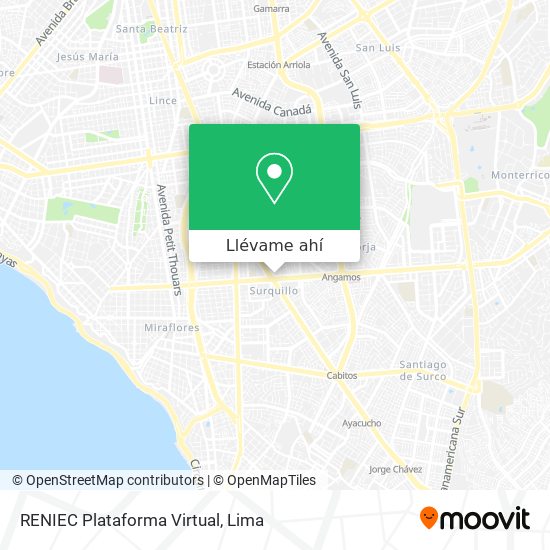 Mapa de RENIEC Plataforma Virtual