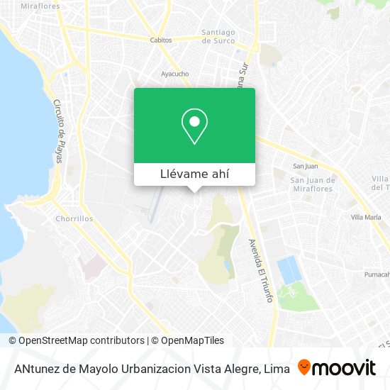 Mapa de ANtunez de Mayolo Urbanizacion Vista Alegre