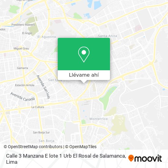Mapa de Calle 3 Manzana E lote 1  Urb  El Rosal de Salamanca