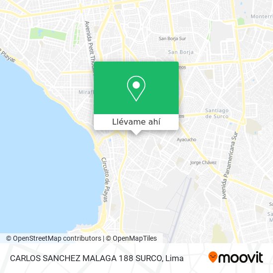 Mapa de CARLOS SANCHEZ MALAGA 188 SURCO