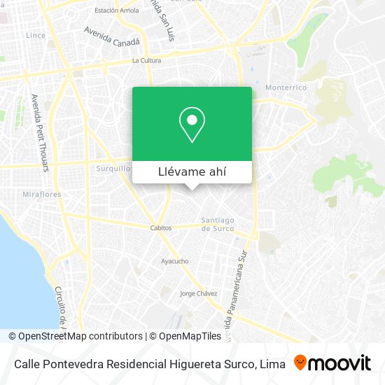 Mapa de Calle Pontevedra  Residencial Higuereta Surco