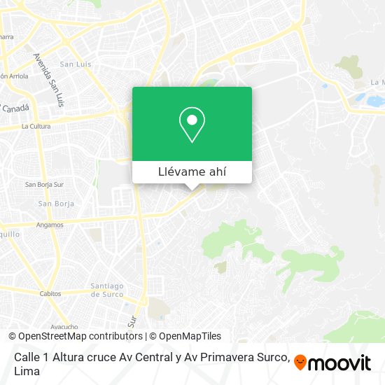 Mapa de Calle 1  Altura cruce Av  Central y Av  Primavera  Surco