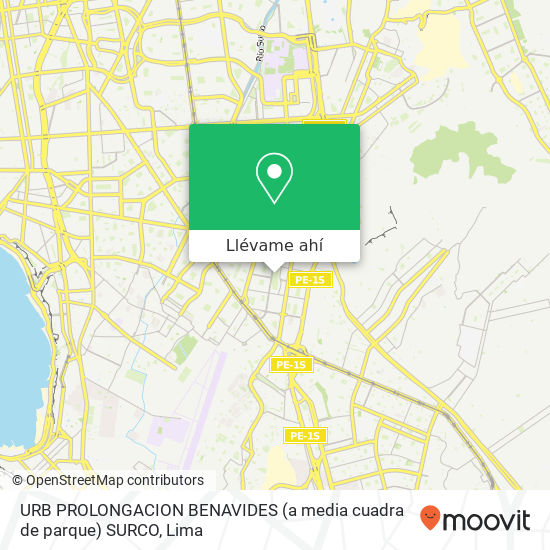 Mapa de URB  PROLONGACION BENAVIDES (a media cuadra de parque) SURCO