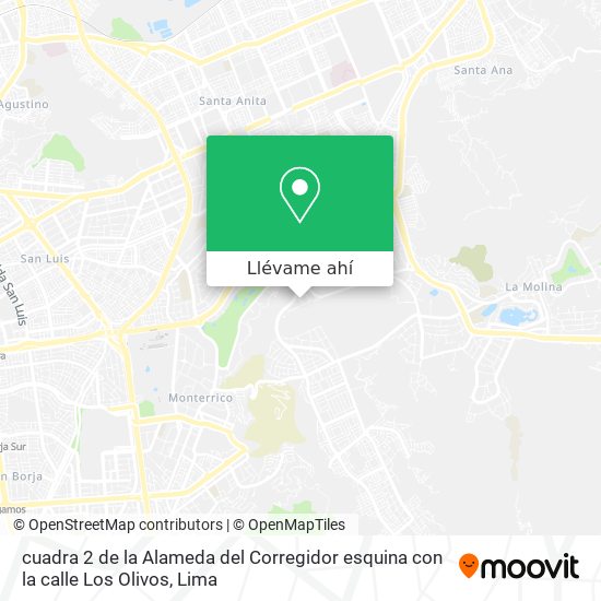 Mapa de cuadra 2 de la Alameda del Corregidor  esquina con la calle Los Olivos