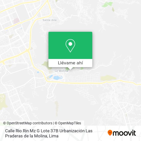 Mapa de Calle Rio  Rin  Mz  G  Lote  37B  Urbanización  Las Praderas  de la Molina