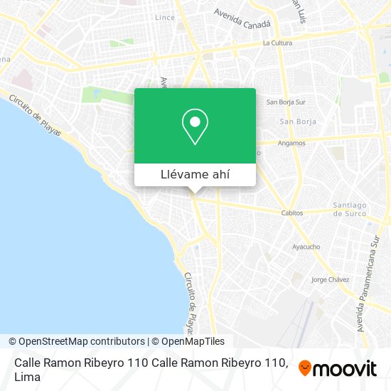 Mapa de Calle Ramon Ribeyro 110 Calle Ramon Ribeyro 110