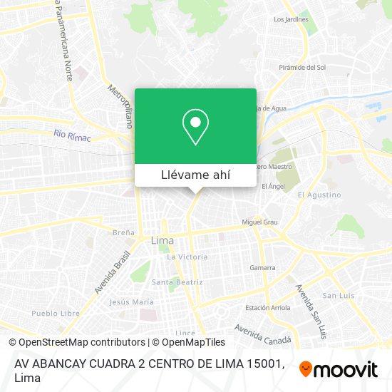 Mapa de AV ABANCAY CUADRA 2  CENTRO DE LIMA 15001
