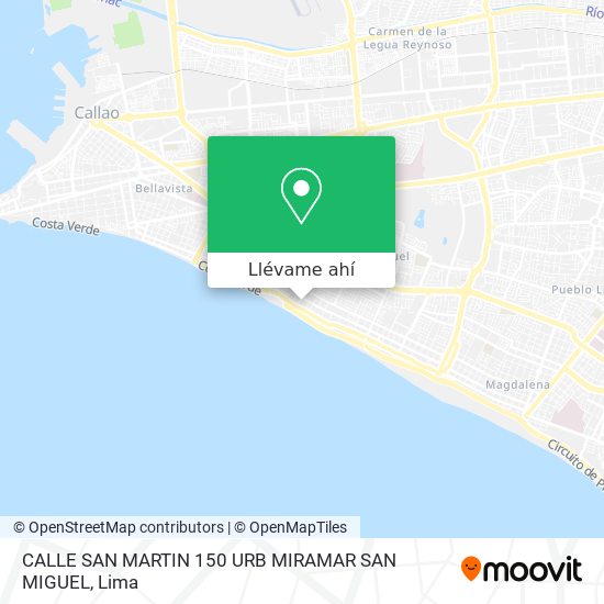 Mapa de CALLE SAN MARTIN 150 URB MIRAMAR SAN MIGUEL