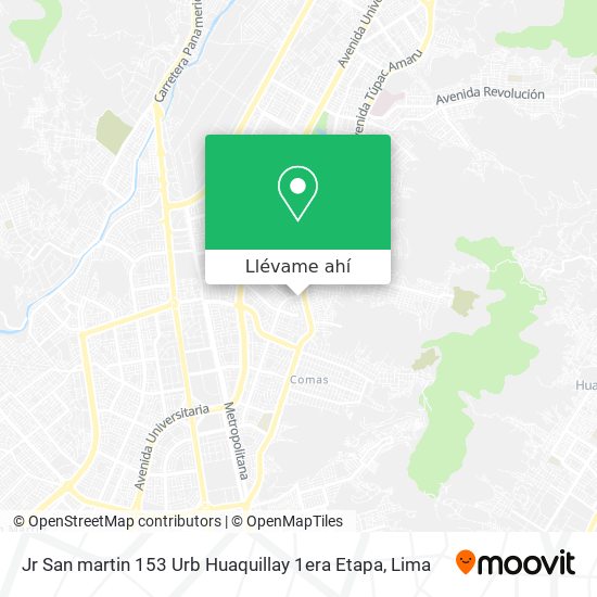 Mapa de Jr San martin 153 Urb Huaquillay 1era Etapa