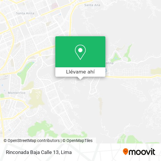 Mapa de Rinconada Baja  Calle 13