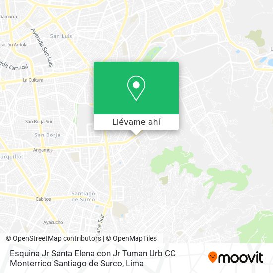 Mapa de Esquina Jr  Santa Elena con Jr  Tuman   Urb  CC Monterrico  Santiago de Surco