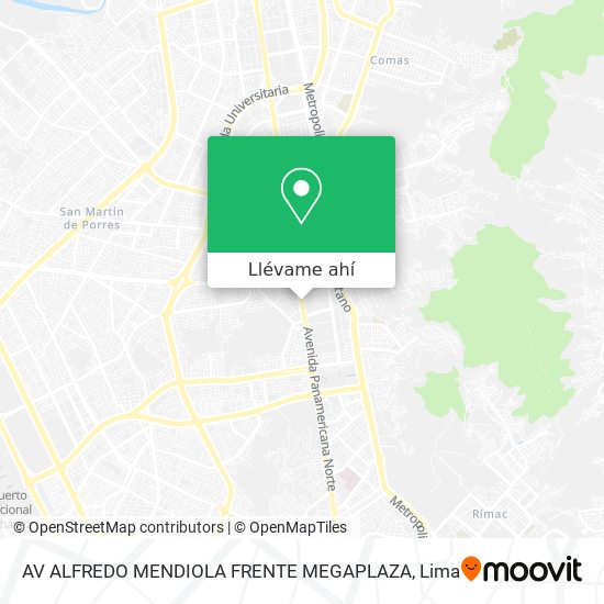 Mapa de AV  ALFREDO MENDIOLA   FRENTE MEGAPLAZA