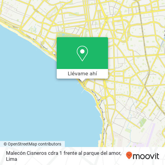 Mapa de Malecón Cisneros cdra 1   frente al parque del amor