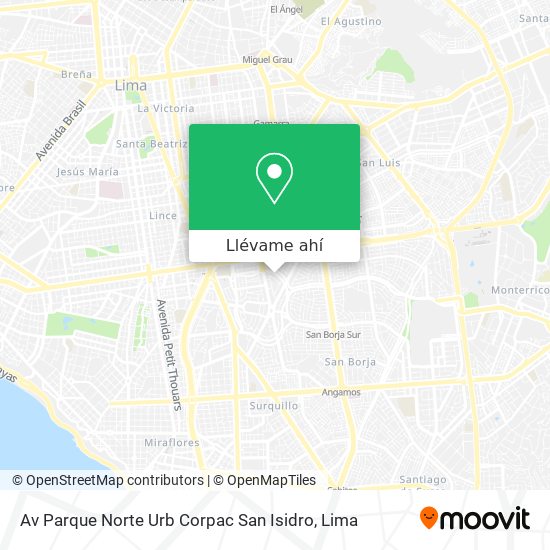 Mapa de Av  Parque Norte  Urb Corpac  San Isidro