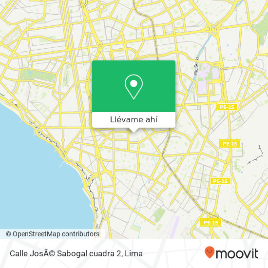Mapa de Calle JosÃ© Sabogal cuadra 2