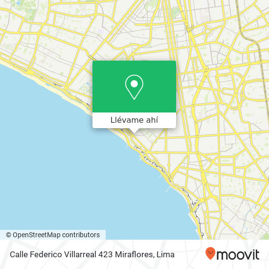 Mapa de Calle Federico Villarreal 423  Miraflores