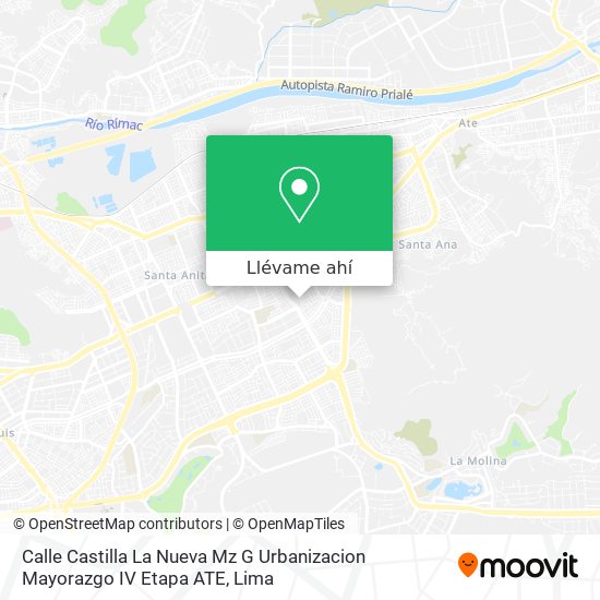 Mapa de Calle Castilla La Nueva Mz  G   Urbanizacion Mayorazgo IV Etapa   ATE