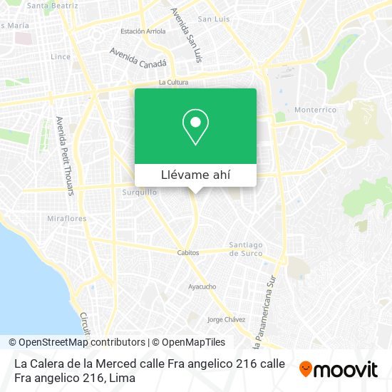 Mapa de La Calera de la Merced  calle Fra angelico 216 calle Fra angelico 216