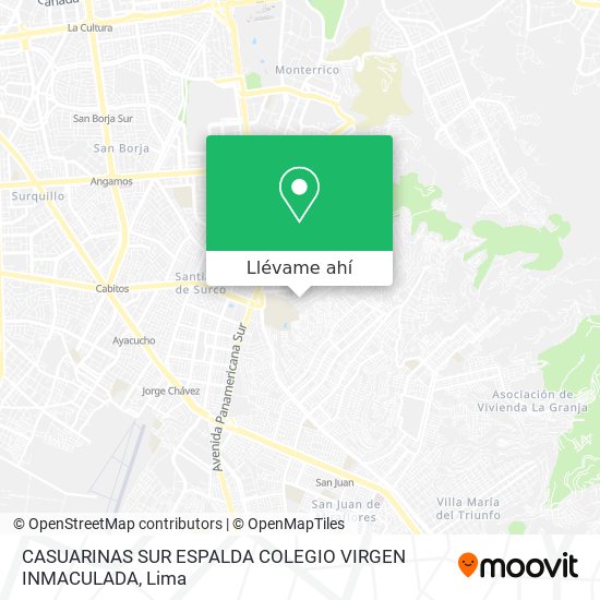 Mapa de CASUARINAS SUR  ESPALDA COLEGIO VIRGEN INMACULADA