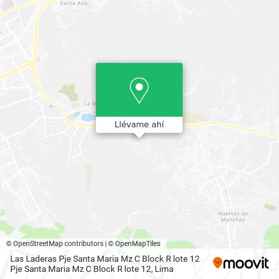 Mapa de Las Laderas  Pje Santa Maria Mz C Block R lote 12 Pje Santa Maria Mz C Block R lote 12