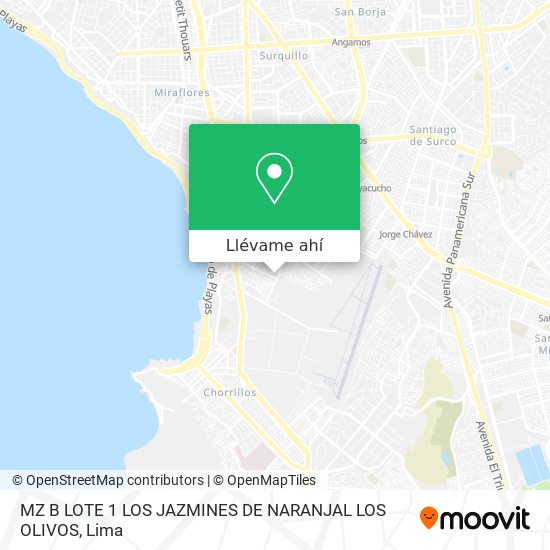 Mapa de MZ B LOTE 1 LOS JAZMINES DE NARANJAL   LOS OLIVOS