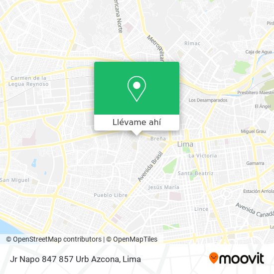 Mapa de Jr  Napo 847 857 Urb  Azcona