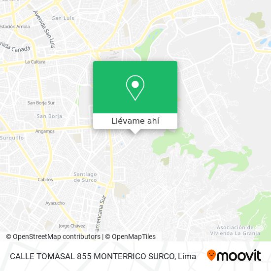 Mapa de CALLE TOMASAL 855 MONTERRICO SURCO