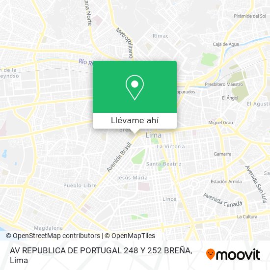 Mapa de AV  REPUBLICA DE PORTUGAL 248 Y 252 BREÑA