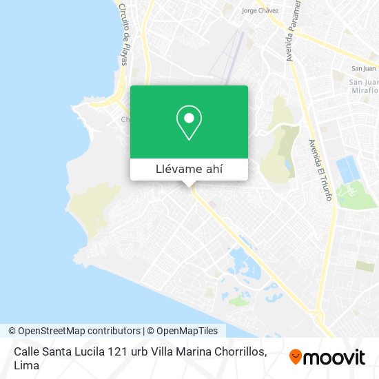 Mapa de Calle Santa Lucila 121 urb  Villa Marina Chorrillos