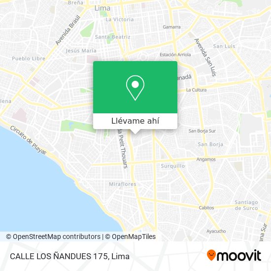 Mapa de CALLE LOS ÑANDUES 175