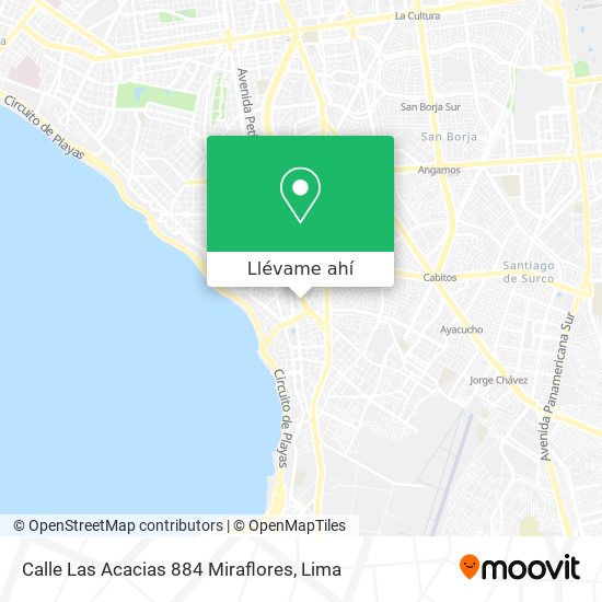 Mapa de Calle Las Acacias 884  Miraflores