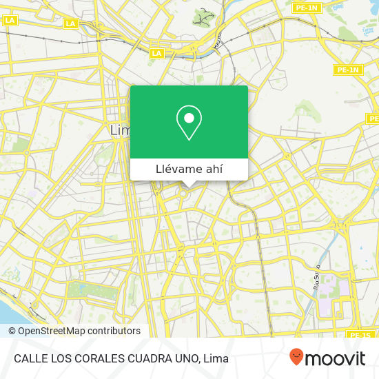 Mapa de CALLE LOS  CORALES CUADRA UNO
