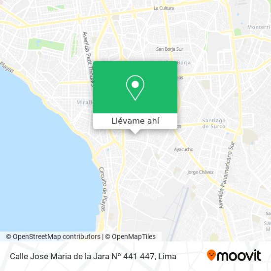 Mapa de Calle Jose Maria de la Jara Nº 441 447