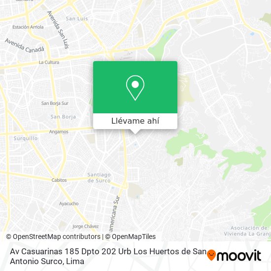 Mapa de Av  Casuarinas 185 Dpto 202   Urb  Los Huertos de San Antonio   Surco