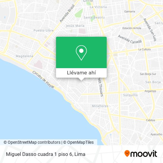 Mapa de Miguel Dasso cuadra 1  piso 6