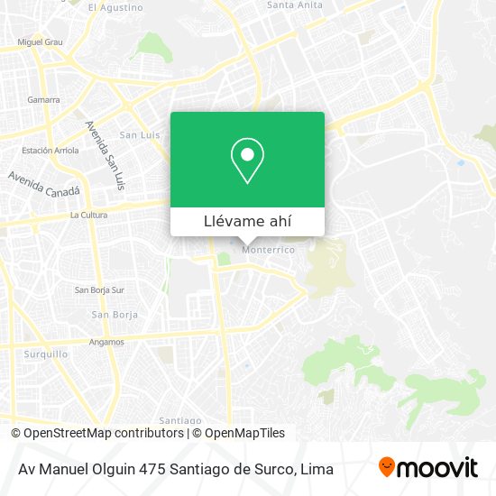Mapa de Av  Manuel Olguin 475 Santiago de Surco