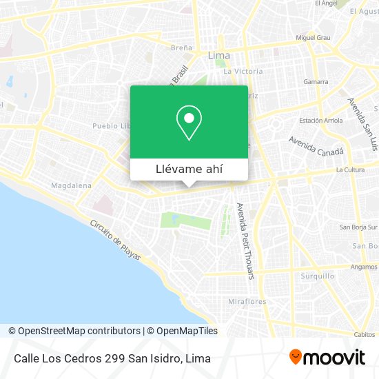 Mapa de Calle Los Cedros 299 San Isidro