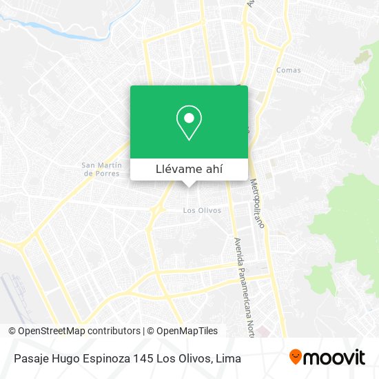 Mapa de Pasaje Hugo Espinoza 145 Los Olivos