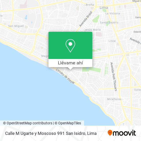 Mapa de Calle M Ugarte y Moscoso 991 San Isidro