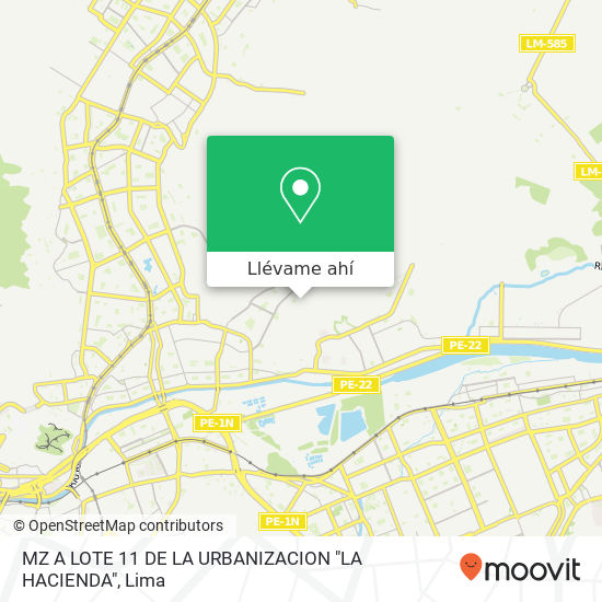 Mapa de MZ A LOTE 11 DE LA URBANIZACION "LA HACIENDA"