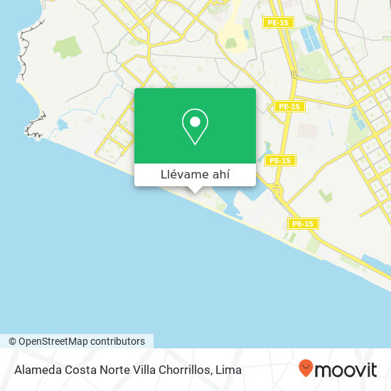 Mapa de Alameda Costa Norte  Villa  Chorrillos