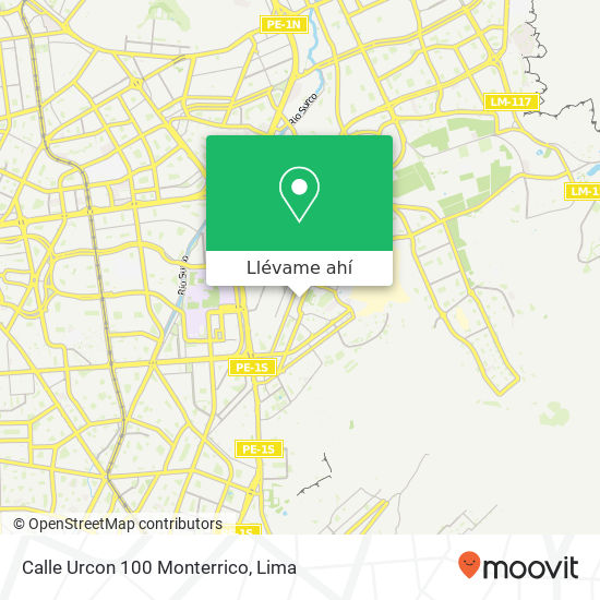 Mapa de Calle Urcon 100 Monterrico