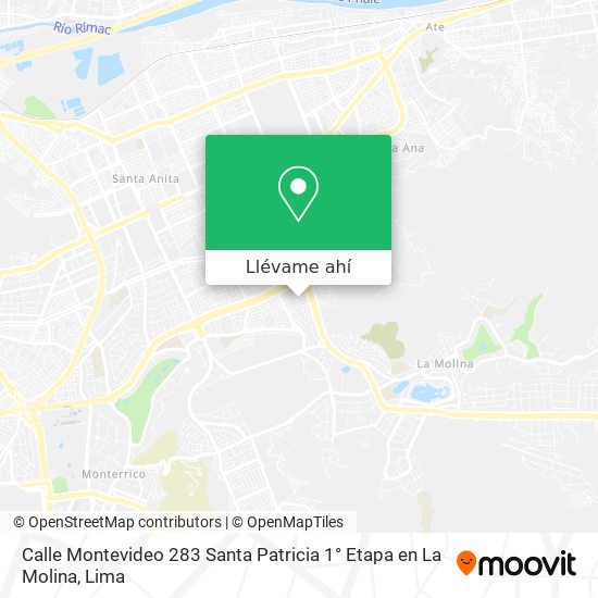 Mapa de Calle Montevideo 283 Santa Patricia 1° Etapa en La Molina