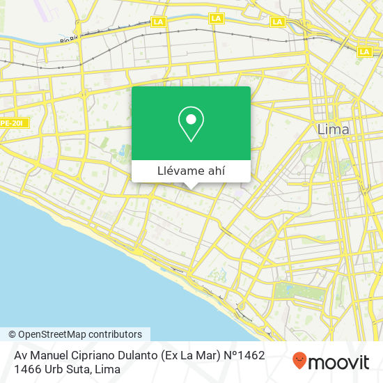 Mapa de Av  Manuel Cipriano Dulanto (Ex La Mar) Nº1462 1466 Urb  Suta