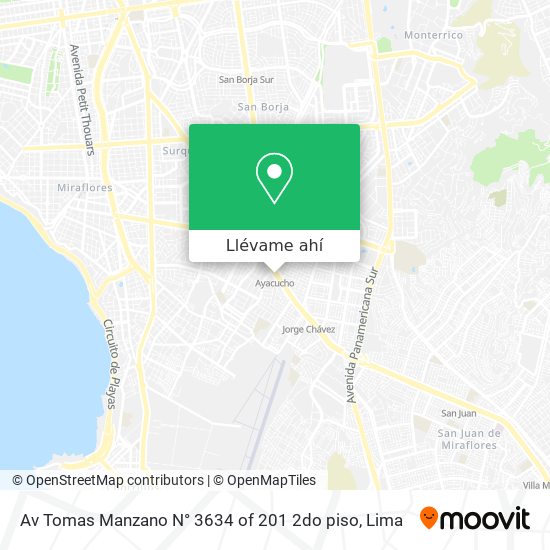 Mapa de Av  Tomas Manzano N° 3634  of 201 2do piso