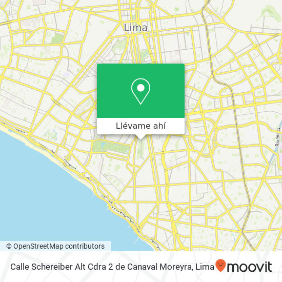 Mapa de Calle Schereiber   Alt  Cdra  2 de Canaval Moreyra