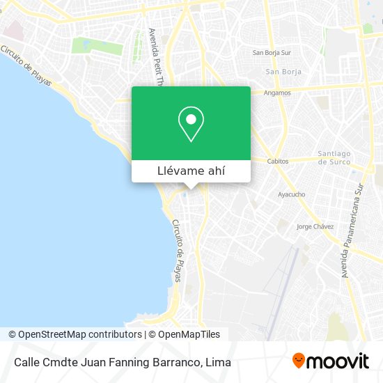 Mapa de Calle Cmdte  Juan Fanning  Barranco